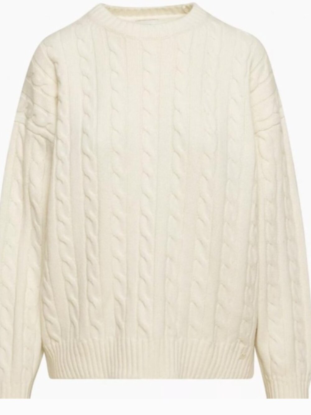 Aritzia Sunday Best Women's Cream Cable Knit Sweater